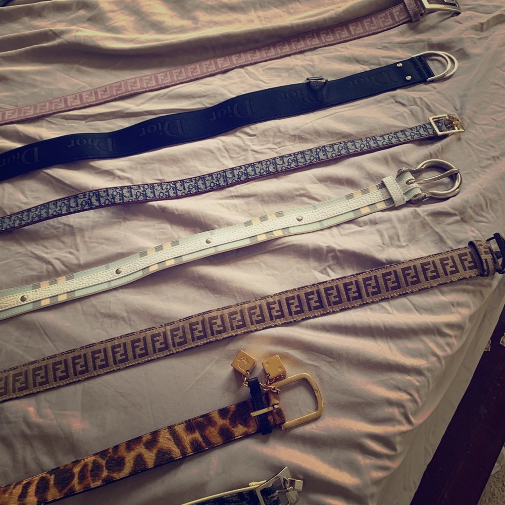 Dior, Fendi and Burberry belts